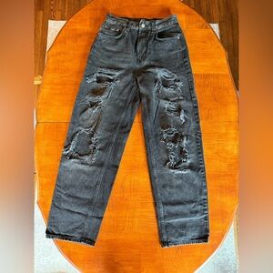 BDG Distressed Black Wide-Leg Jeans (Urban Outfitters)